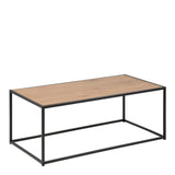 Seaford Black Metal Coffee Table with Brown Top
