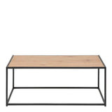 Seaford Black Metal Coffee Table with Brown Top