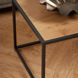 Seaford Black Metal Coffee Table with Brown Top