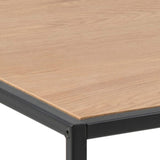 Seaford Black Metal Coffee Table with Brown Top