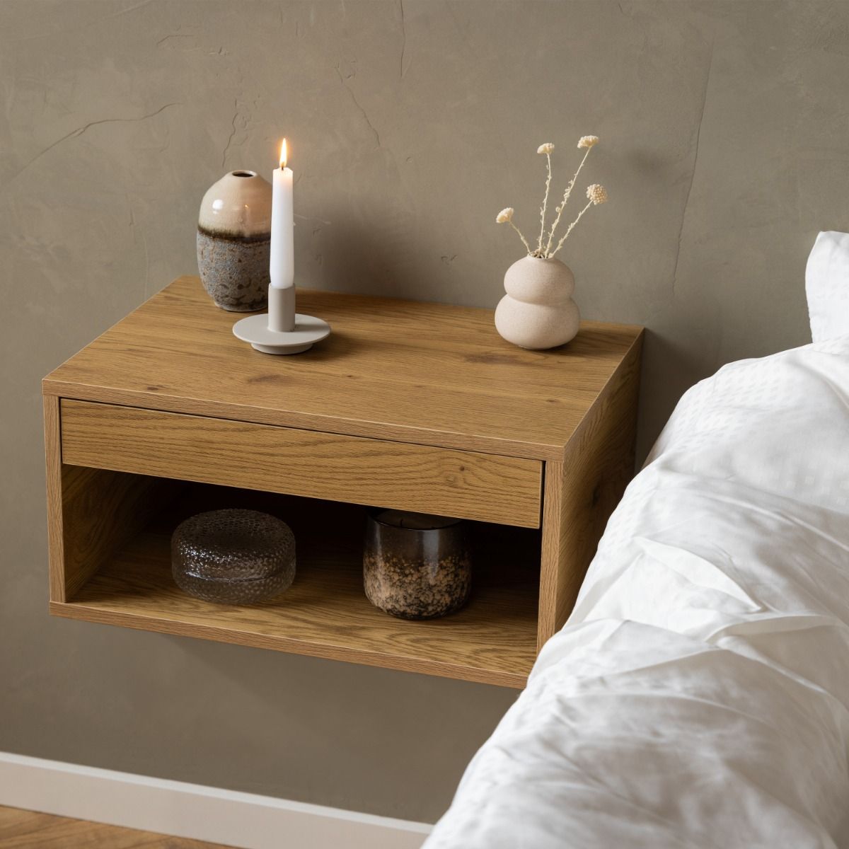 Cholet Square Bedside Table with 1 Drawer