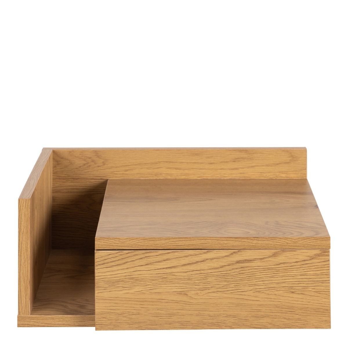 Ashlan Square Bedside Table with 1 Drawers in Brown