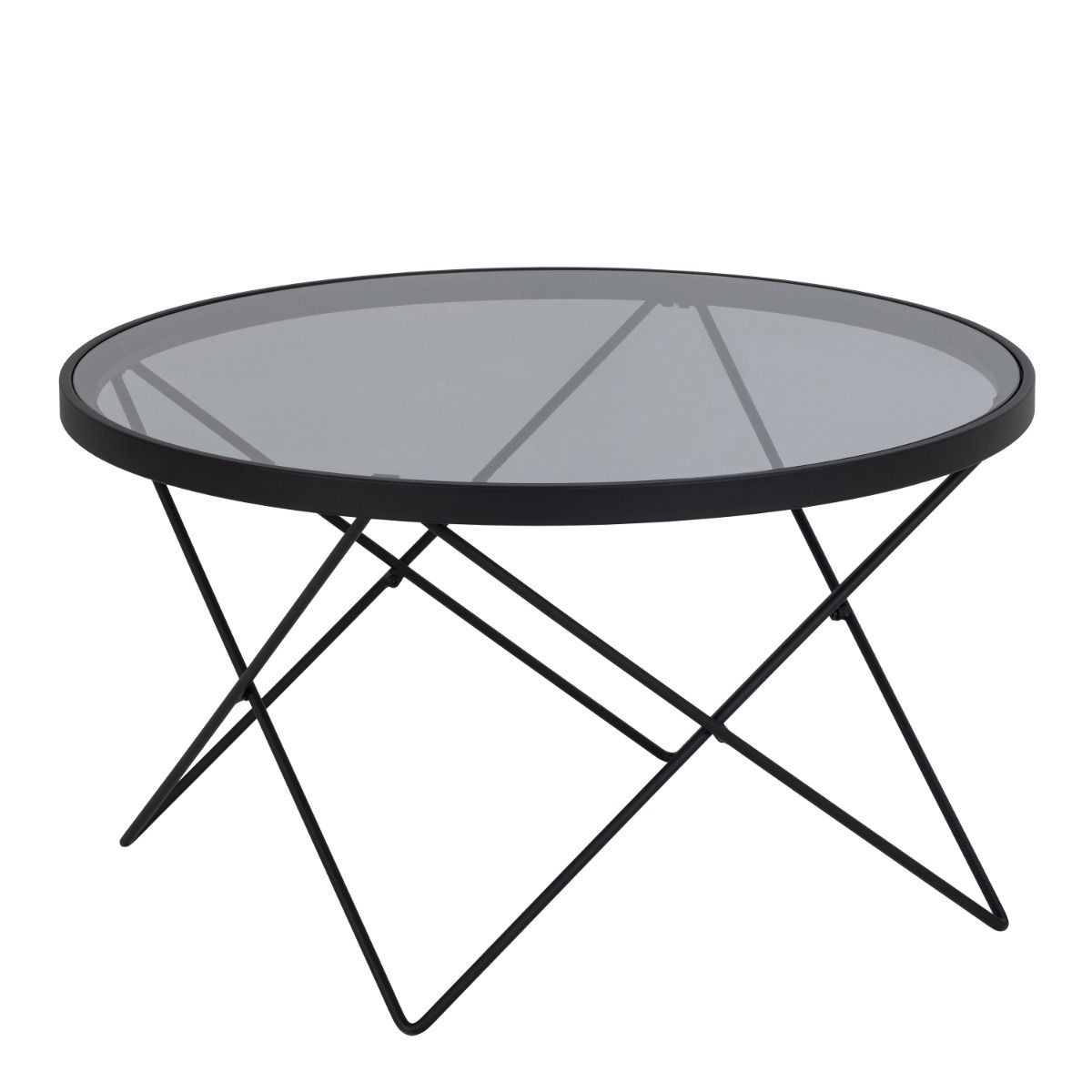 Cuxton Coffee Table in Black with Smoked Glass Top