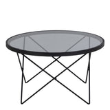 Cuxton Coffee Table in Black with Smoked Glass Top