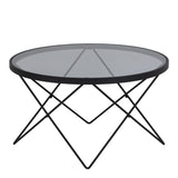 Cuxton Coffee Table in Black with Smoked Glass Top