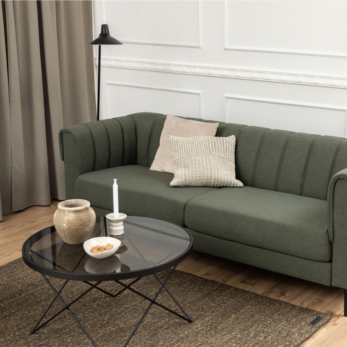 Cuxton Coffee Table in Black with Smoked Glass Top