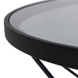 Cuxton Coffee Table in Black with Smoked Glass Top