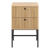 Albany 2 Drawer Bedside Table in Brown/Black Legs