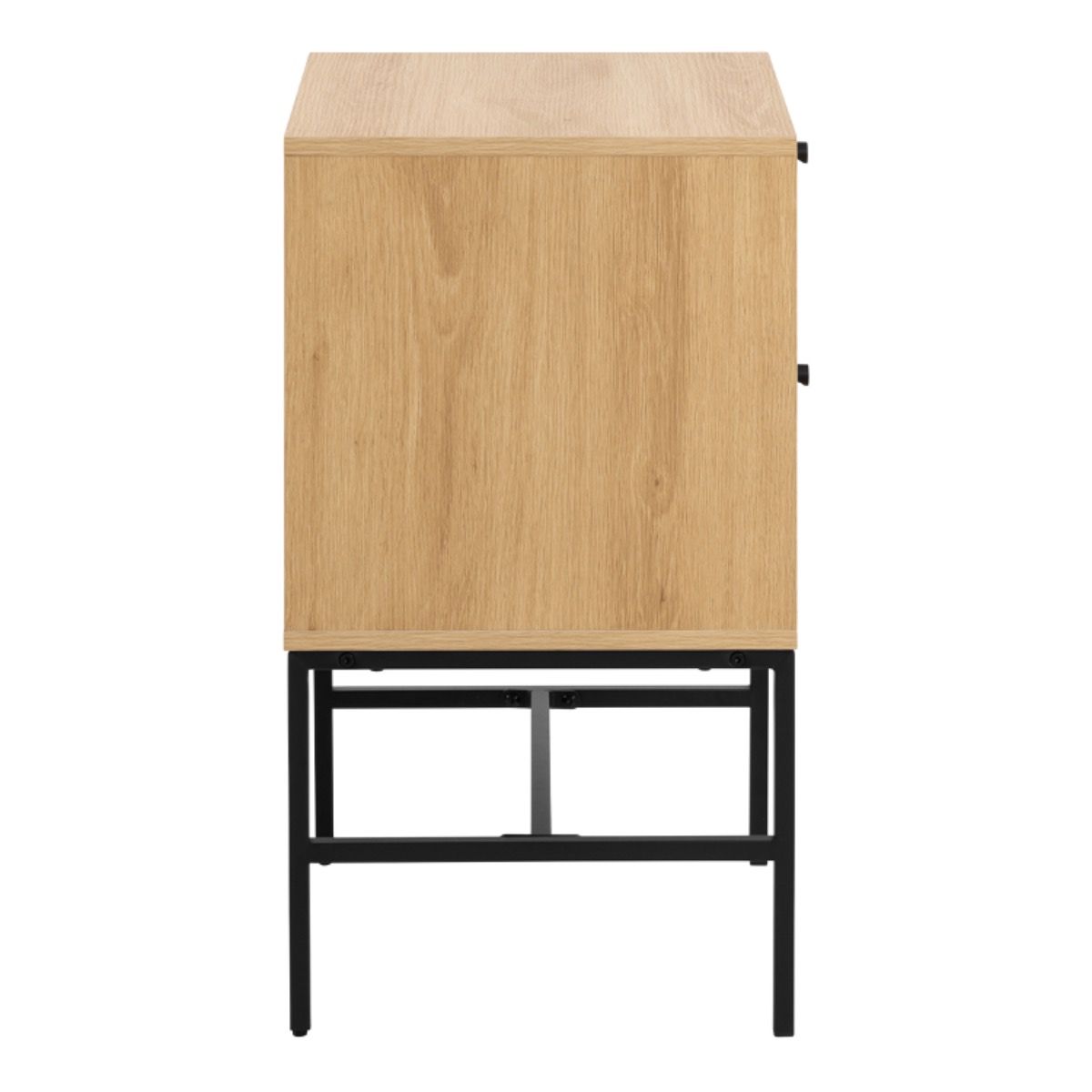 Albany 2 Drawer Bedside Table in Brown/Black Legs