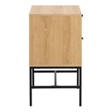 Albany 2 Drawer Bedside Table in Brown/Black Legs