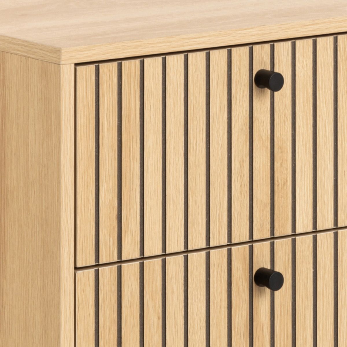 Albany 2 Drawer Bedside Table in Brown/Black Legs