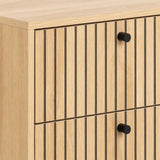 Albany 2 Drawer Bedside Table in Brown/Black Legs