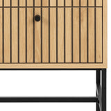 Albany 2 Drawer Bedside Table in Brown/Black Legs