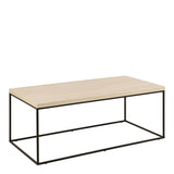 Barossa Coffee Table with Travertine Rough Paper Top & Black Powder Steel Base 110x55x45cm