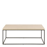 Barossa Coffee Table with Travertine Rough Paper Top & Black Powder Steel Base 110x55x45cm