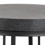 Strington Round Bedside Table 1 Shelf in Matt Black