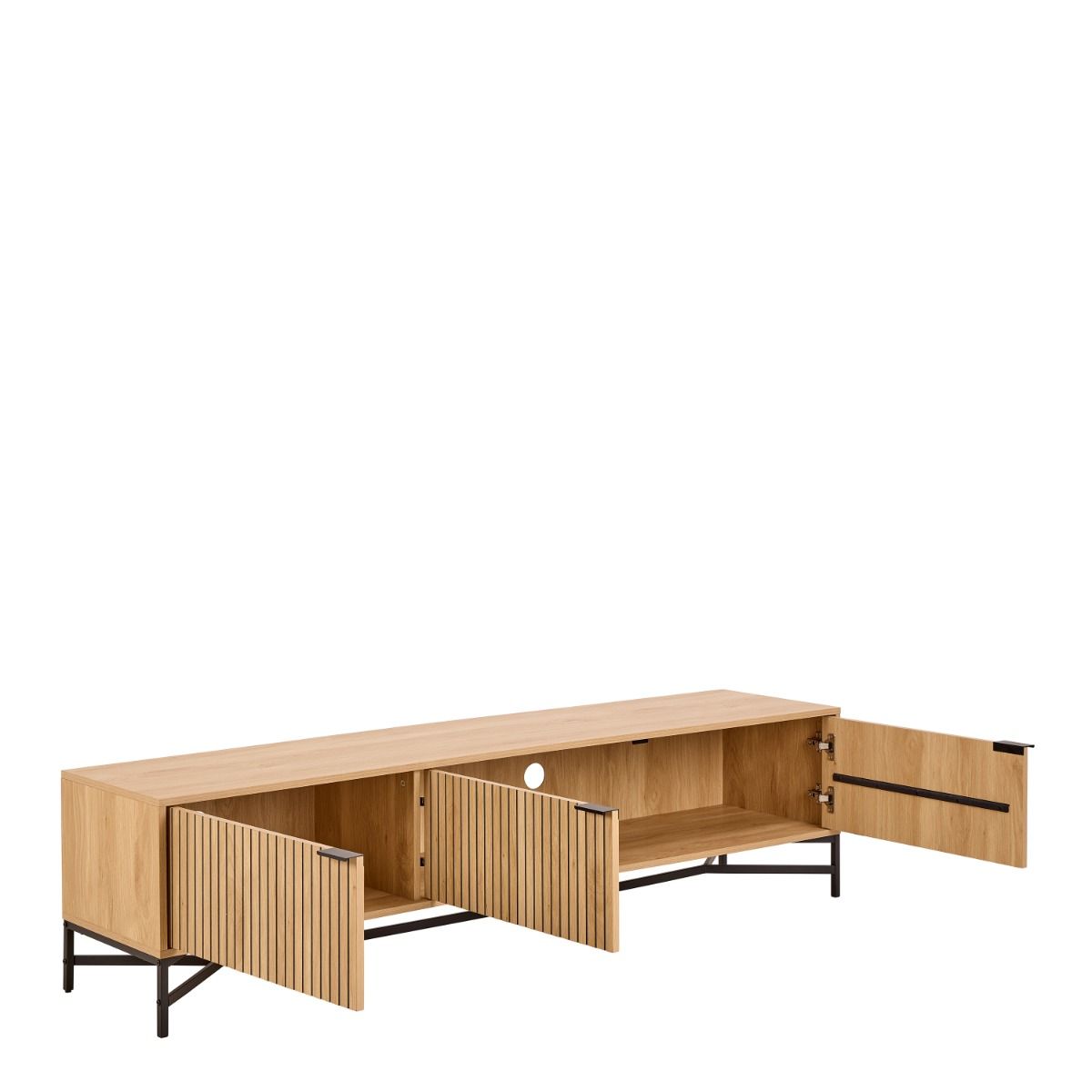 Jaipur TV Unit With 3 Doors 176cm Wide in Brown