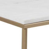 Alisma Coffee Table with White Marble Top & Brass Legs