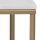 Alisma Coffee Table with White Marble Top & Brass Legs