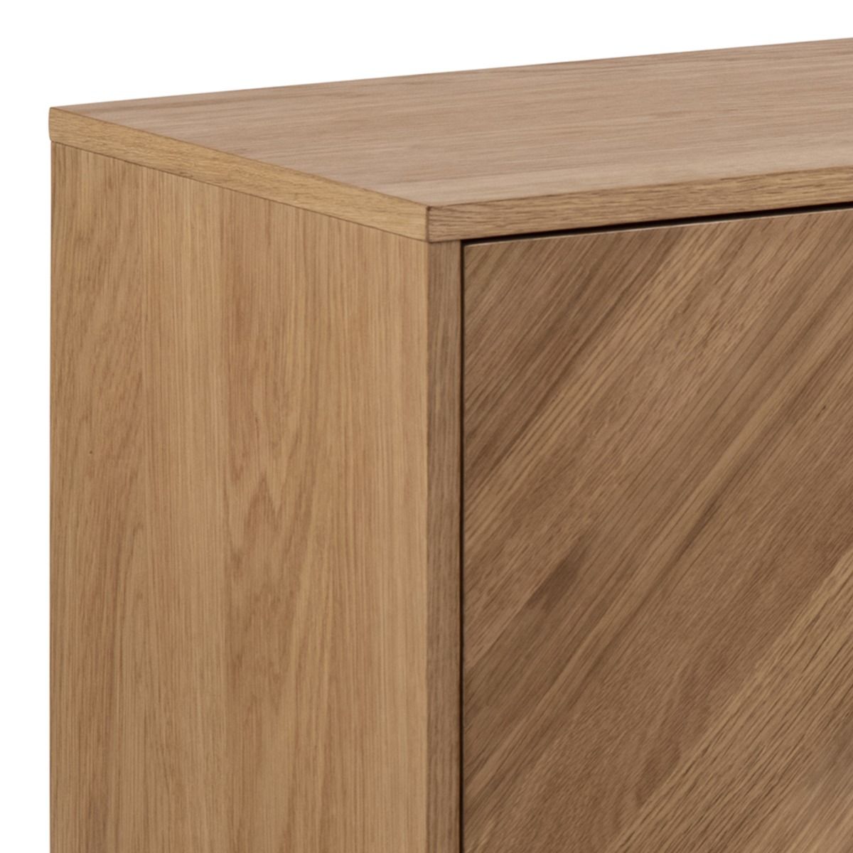 Brighton 3 Door Sideboard in Brown with Herringbone Effect