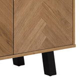 Brighton 3 Door Sideboard in Brown with Herringbone Effect