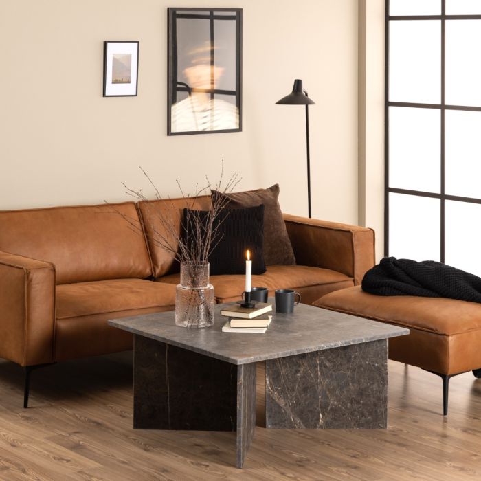 Vega Square Coffee Table with Marble Top 90cm