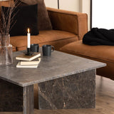 Vega Square Coffee Table with Marble Top 90cm