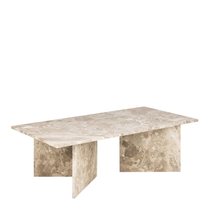 Vega Rectangular Coffee Table with Marble Top 140cm