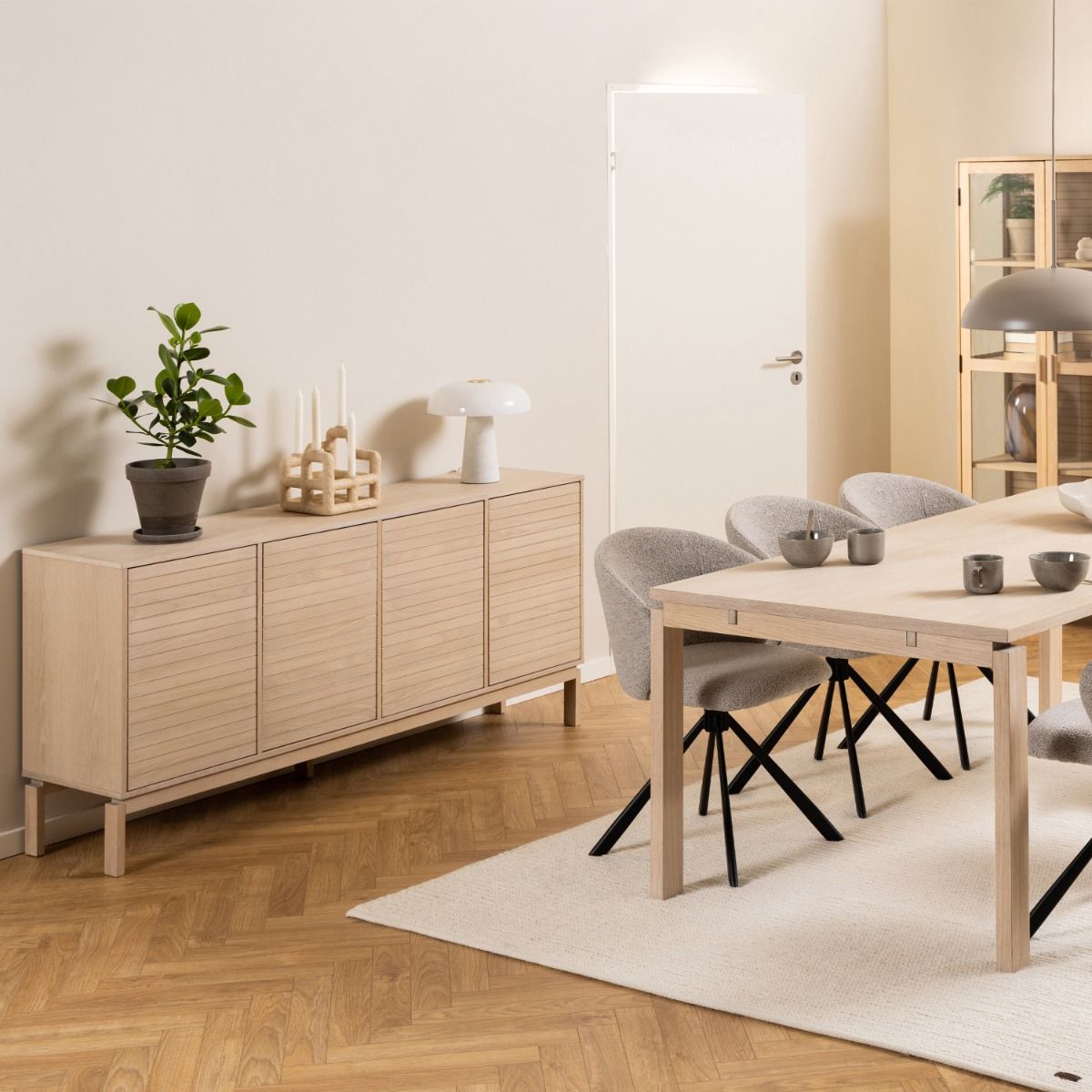 Linley 4 Door Sideboard in Light Brown