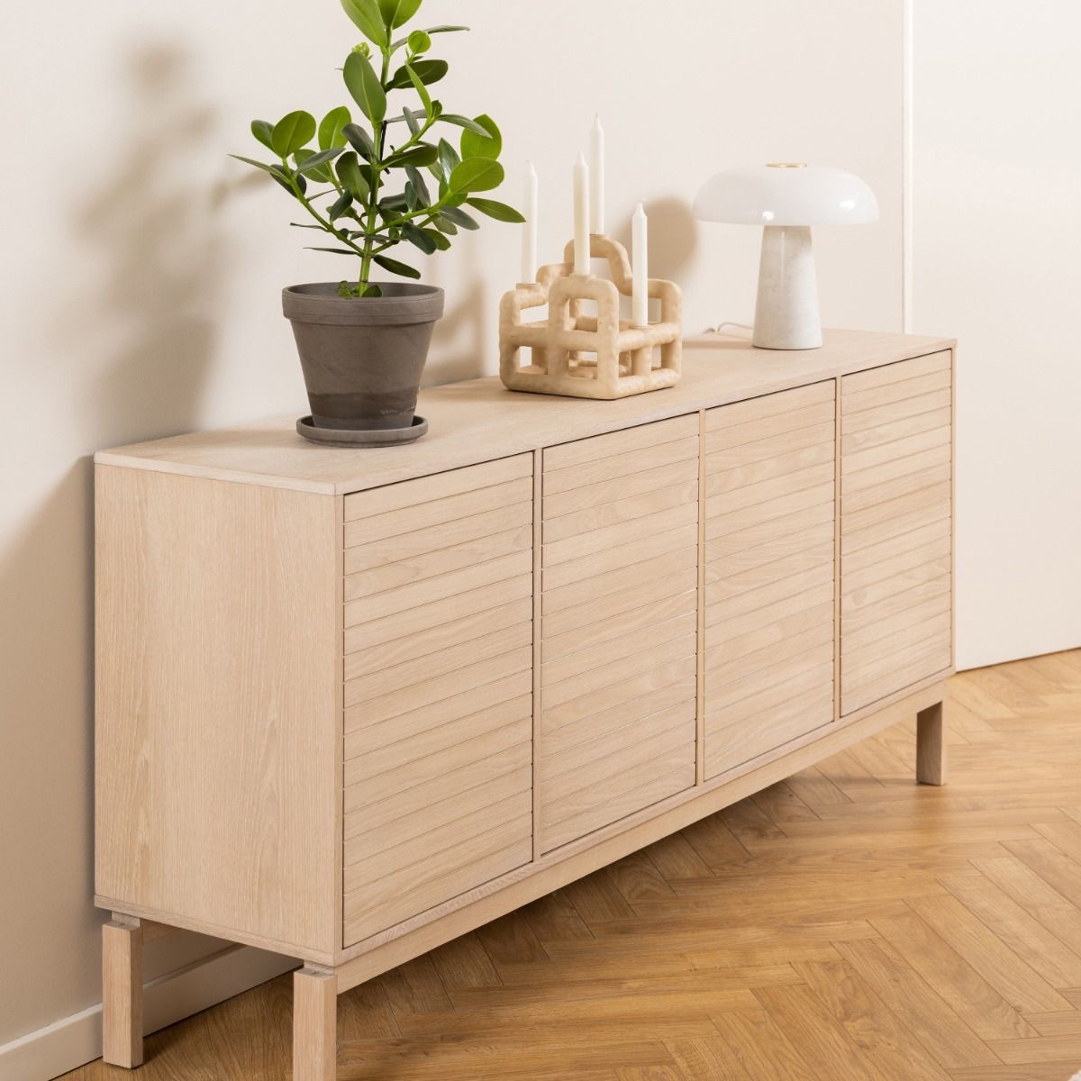 Linley 4 Door Sideboard in Light Brown