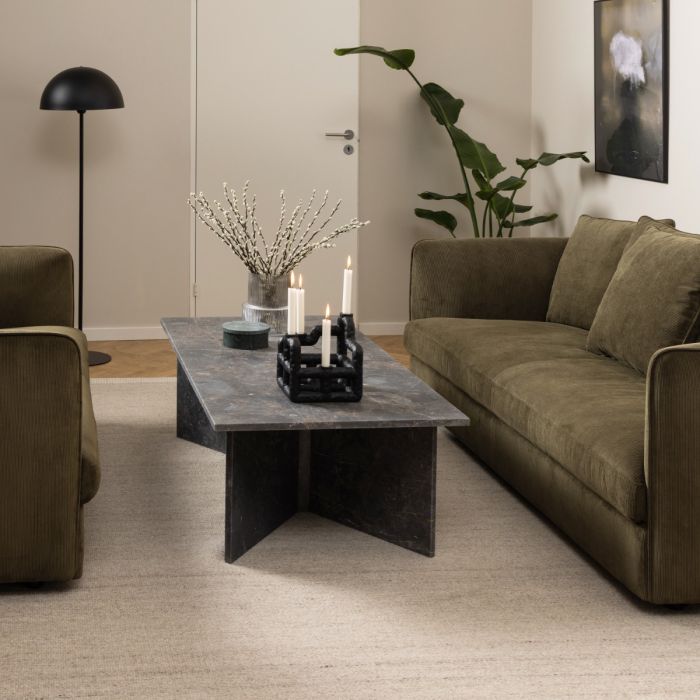 Vega Rectangular Coffee Table with Marble Top 140cm