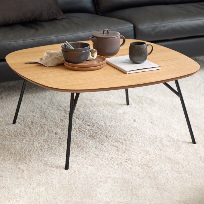 Caracas Square Coffee Table in Brown and Matt Black