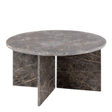 Vega Round Coffee Table with Marble Top 90cm
