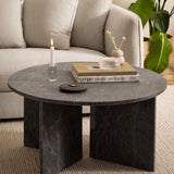 Vega Round Coffee Table with Marble Top 90cm