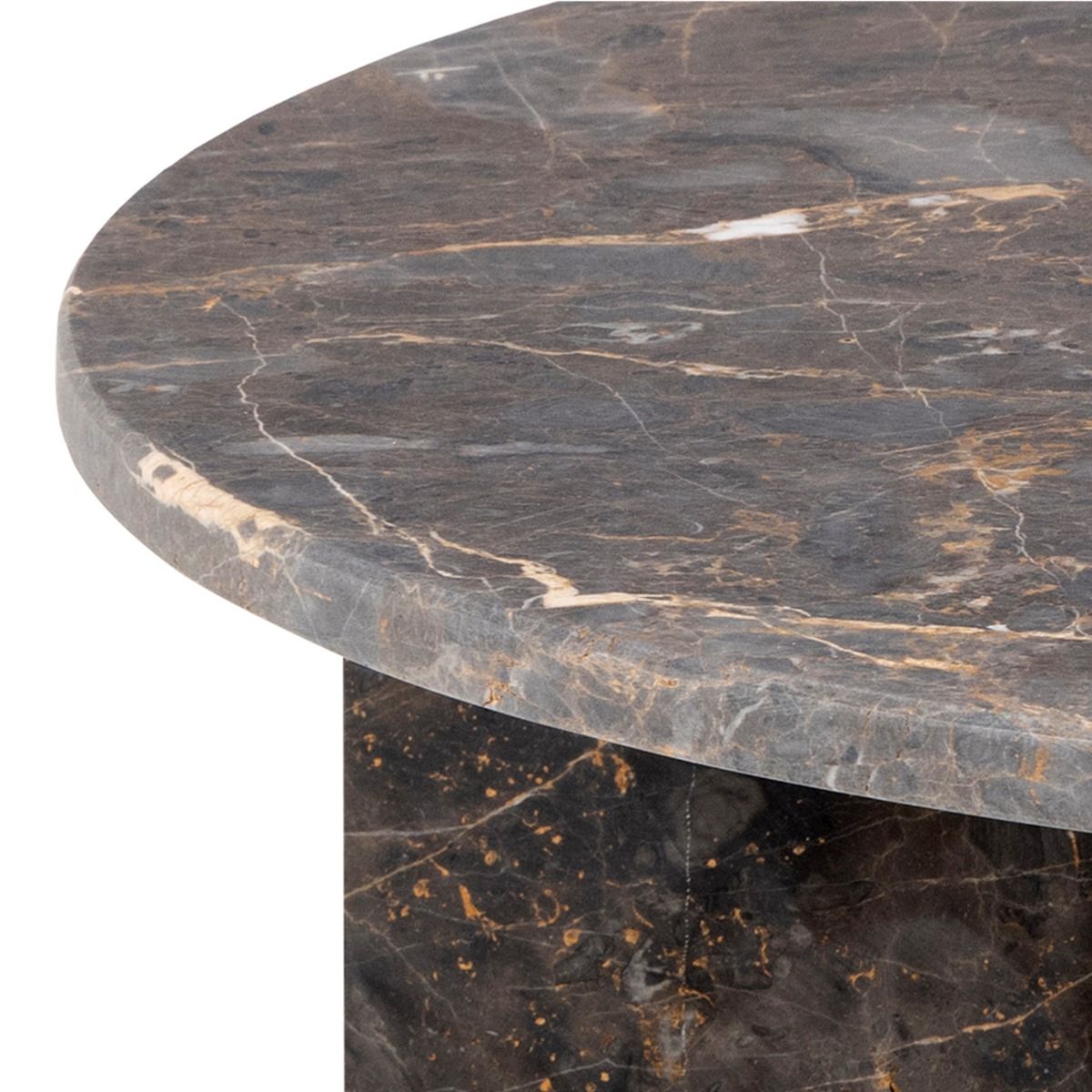 Vega Round Coffee Table with Marble Top 90cm