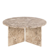 Vega Round Coffee Table with Marble Top 90cm