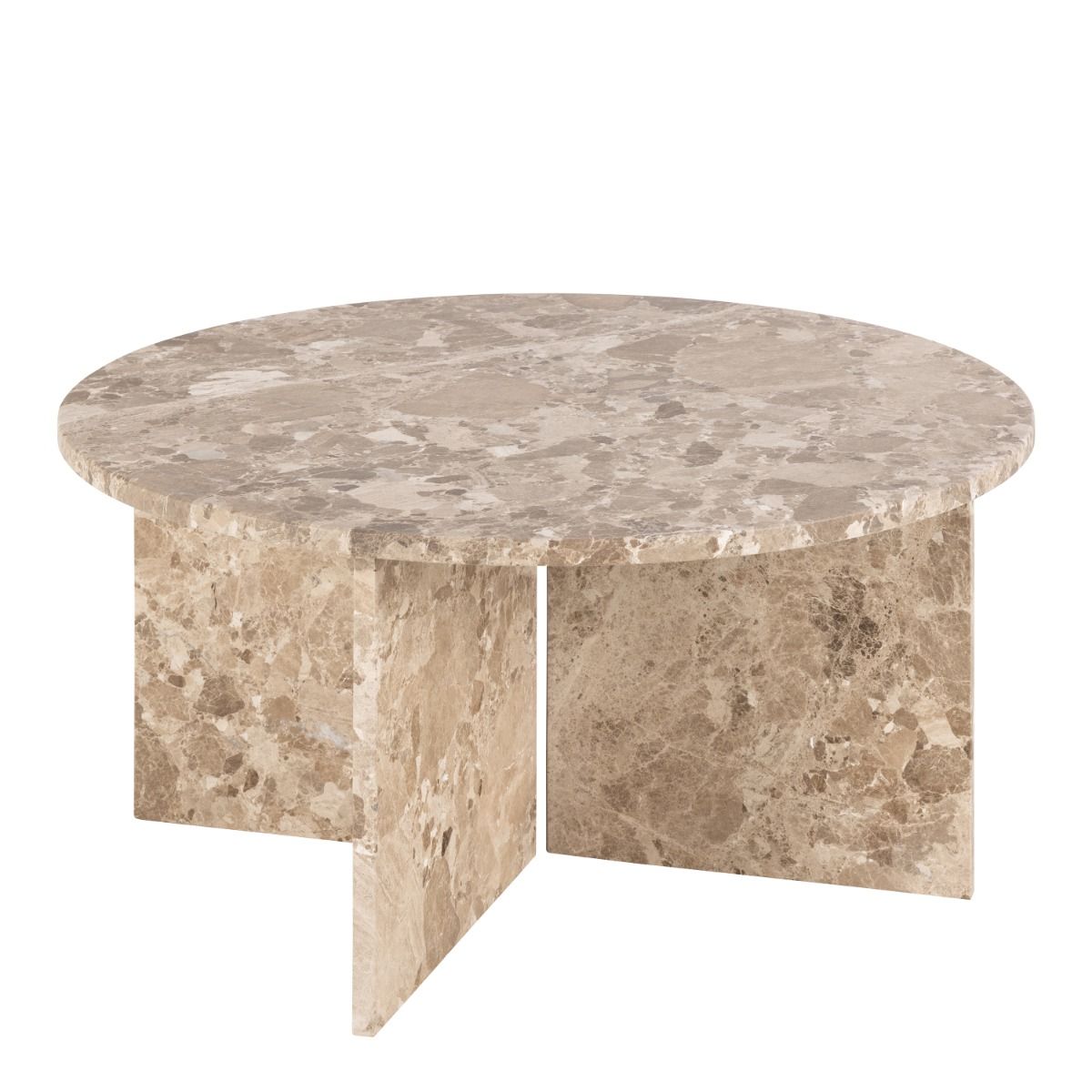 Vega Round Coffee Table with Marble Top 90cm