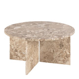 Vega Round Coffee Table with Marble Top 90cm