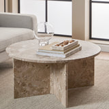 Vega Round Coffee Table with Marble Top 90cm