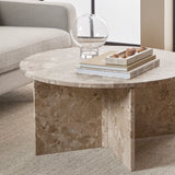 Vega Round Coffee Table with Marble Top 90cm