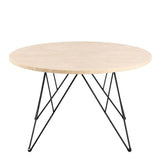 Prunus Round Coffee Table in Matt Beige and Matt Black Coated Steel Base 80x46.4cm
