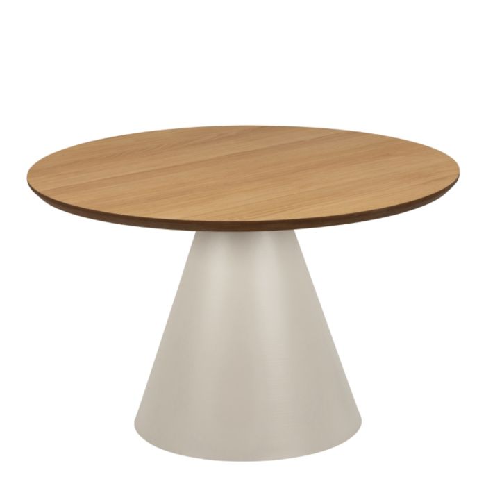 Soli Low Round Coffee Table in Brown/Grey 65x43cm