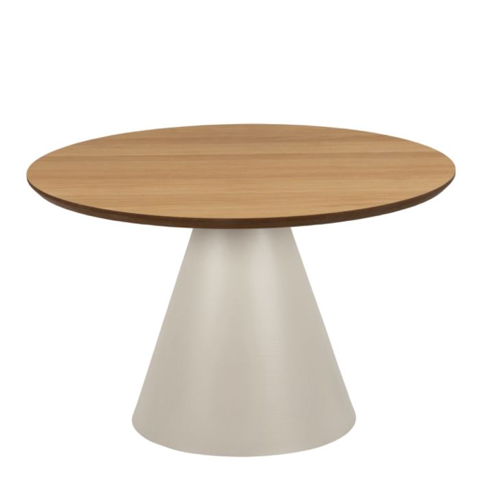 Soli Low Round Coffee Table in Brown/Grey 65x43cm