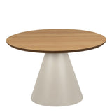 Soli Low Round Coffee Table in Brown/Grey 65x43cm