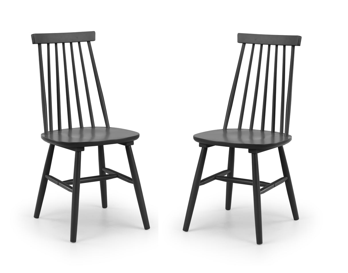 Alassio Spindle Back Dining Chair - Black