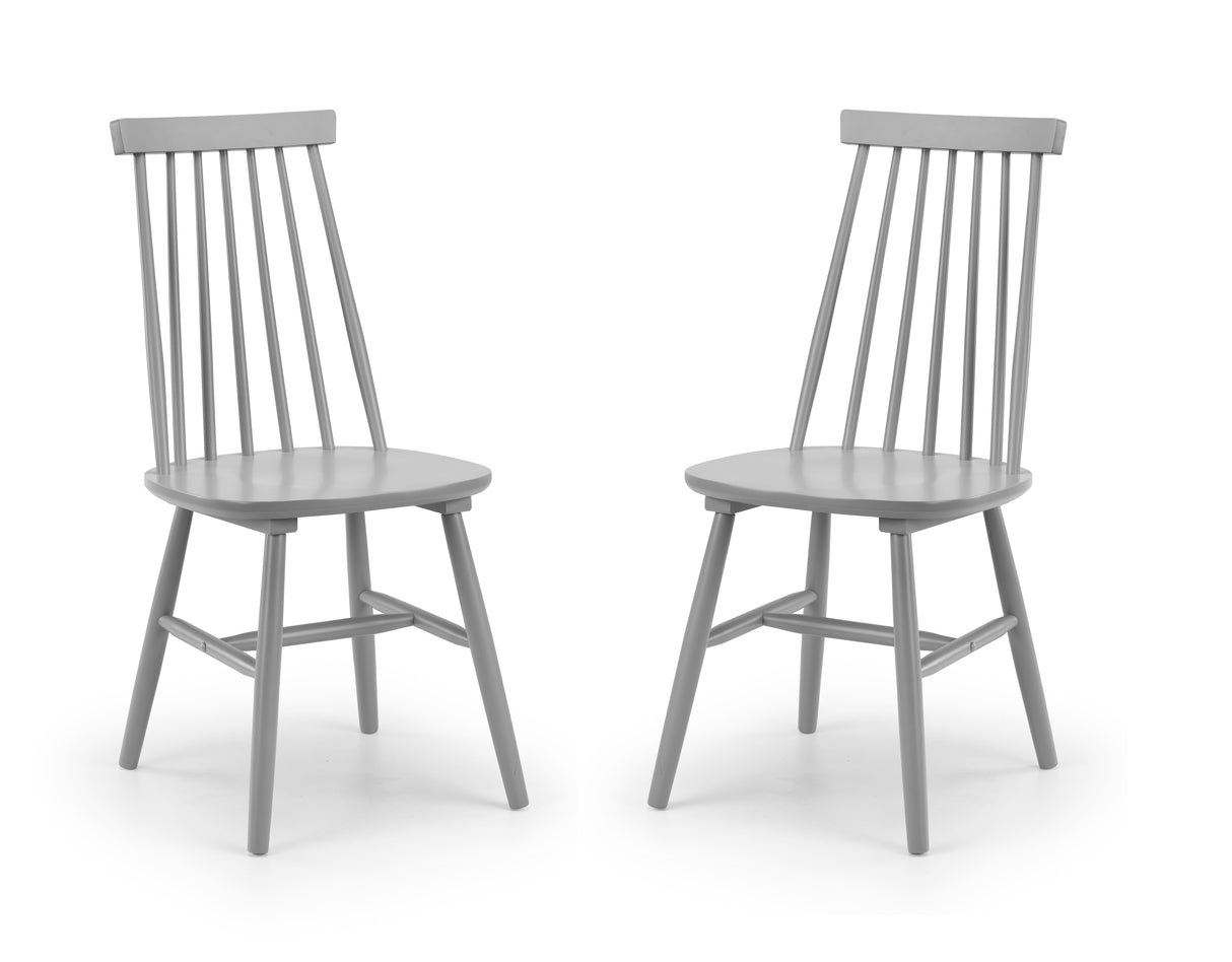 Alassio Spindle Back Dining Chair - Grey