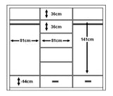 Arti 23 - 3 Sliding Door Wardrobe 250cm