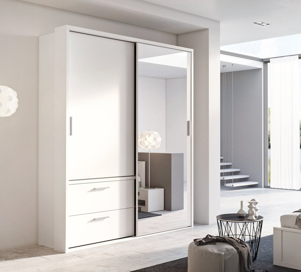 Arti 22 - 2 Sliding Door Wardrobe with Drawers 180cm