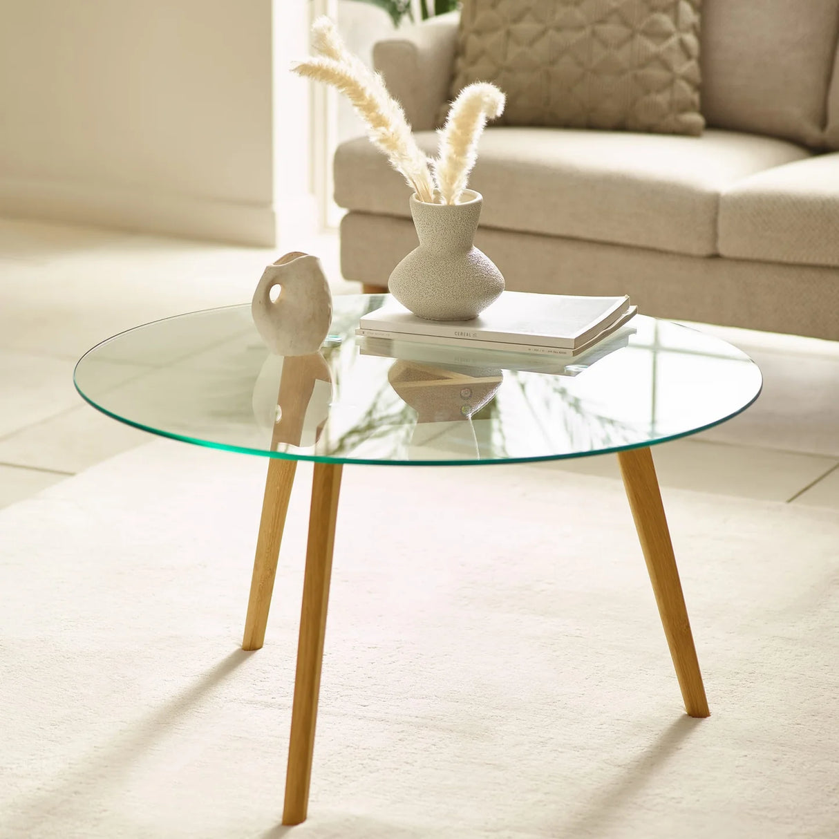 Bryant Round Glass Coffee Table