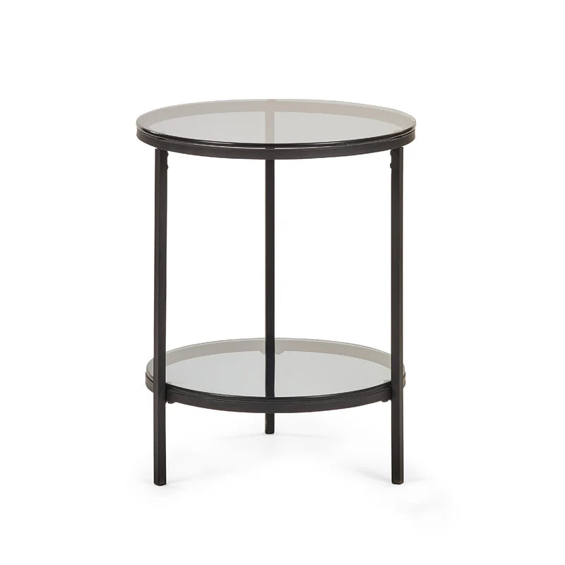 Chicago Circular Lamp Table With Shelf